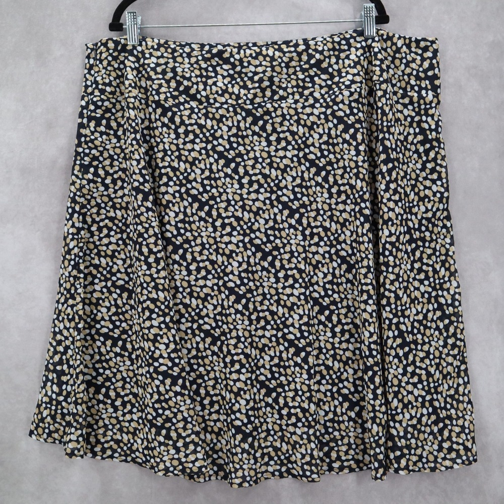 Courtenay Black Dot Flare Fun‎ Flirty Skater Knee Length Skirt Plus 22W